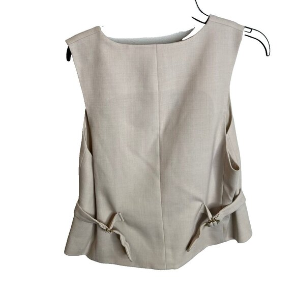 J.Crew $198 Slim-Fit Vest Italian City Wool Blend Pale Bone Size 8 BT536 - Picture 3 of 5